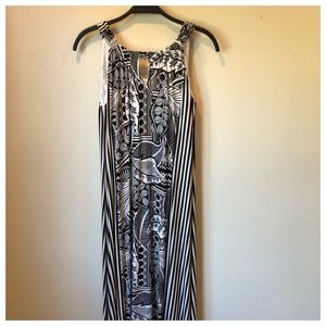 Chico’s Petite Maxi Dress Bl/wh stripes & Blk/wh print